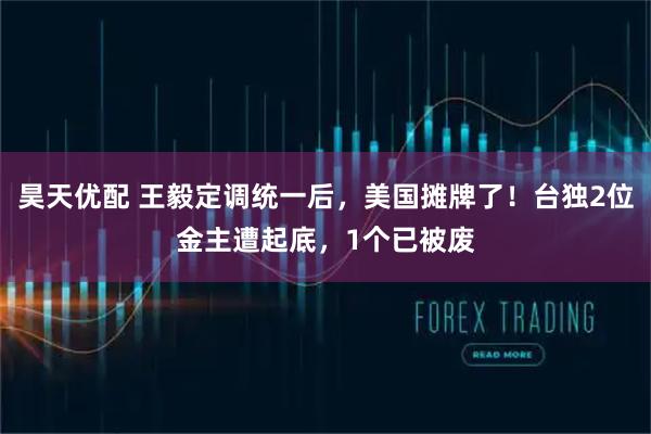 昊天优配 王毅定调统一后，美国摊牌了！台独2位金主遭起底，1个已被废