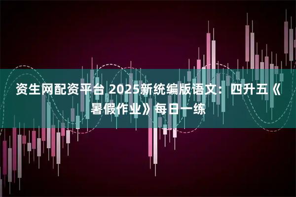 资生网配资平台 2025新统编版语文：四升五《暑假作业》每日一练