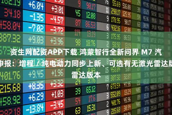 资生网配资APP下载 鸿蒙智行全新问界 M7 汽车申报:增程 / 纯电动力同步上新、可选有无激光雷达版本